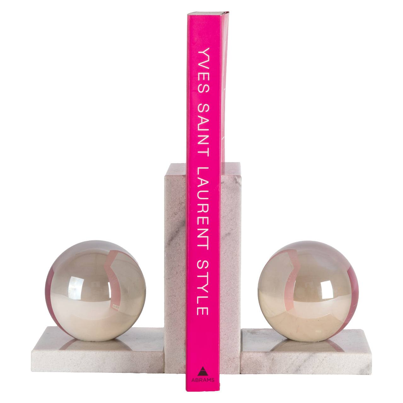 Lulu White Marble & Crystal Bookstands by Richmond Interiors