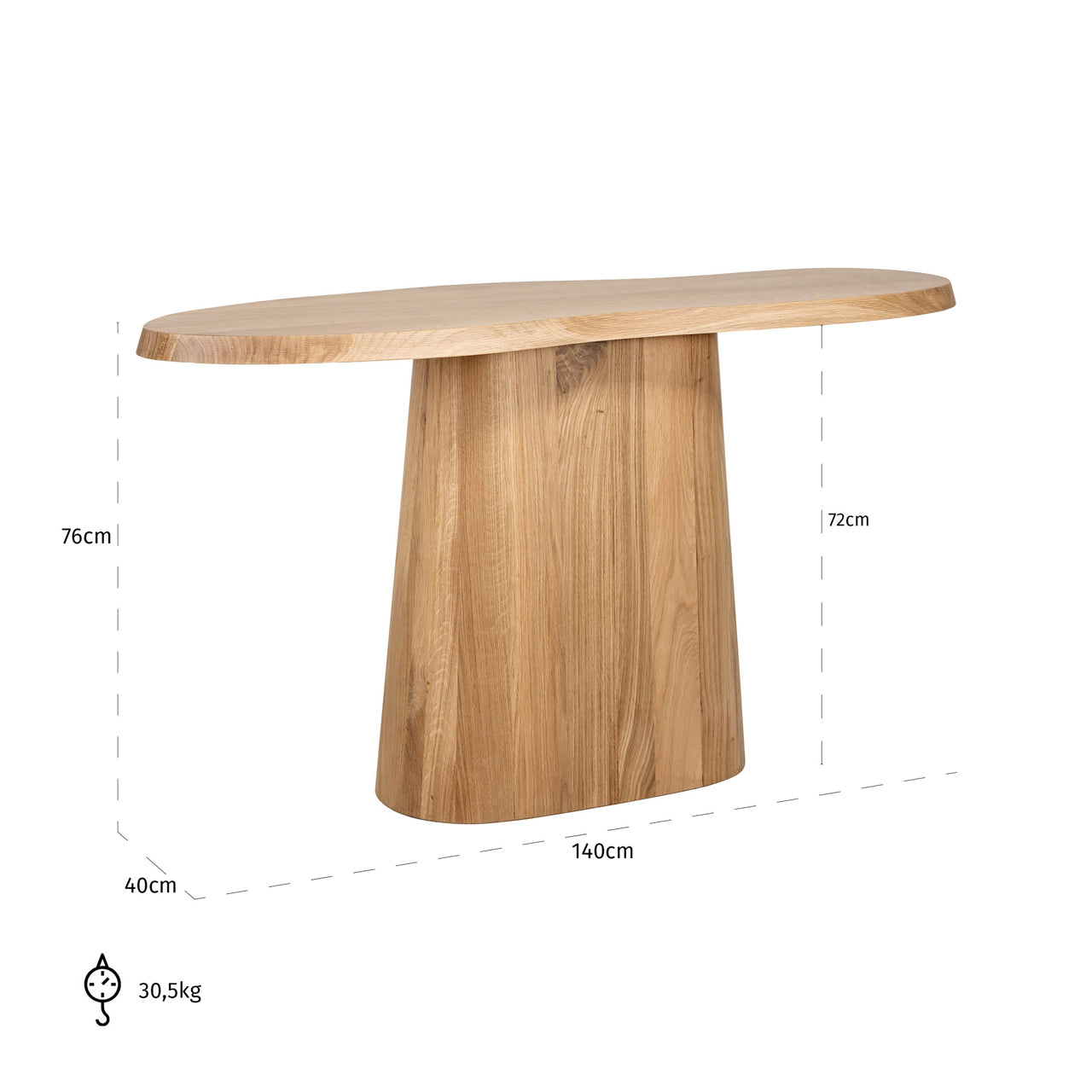 Riva Natural Oak Console Table by Richmond Interiors