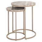Fairfax Clay Marble Side Table Nest (Set of 2) by Richmond Interiors