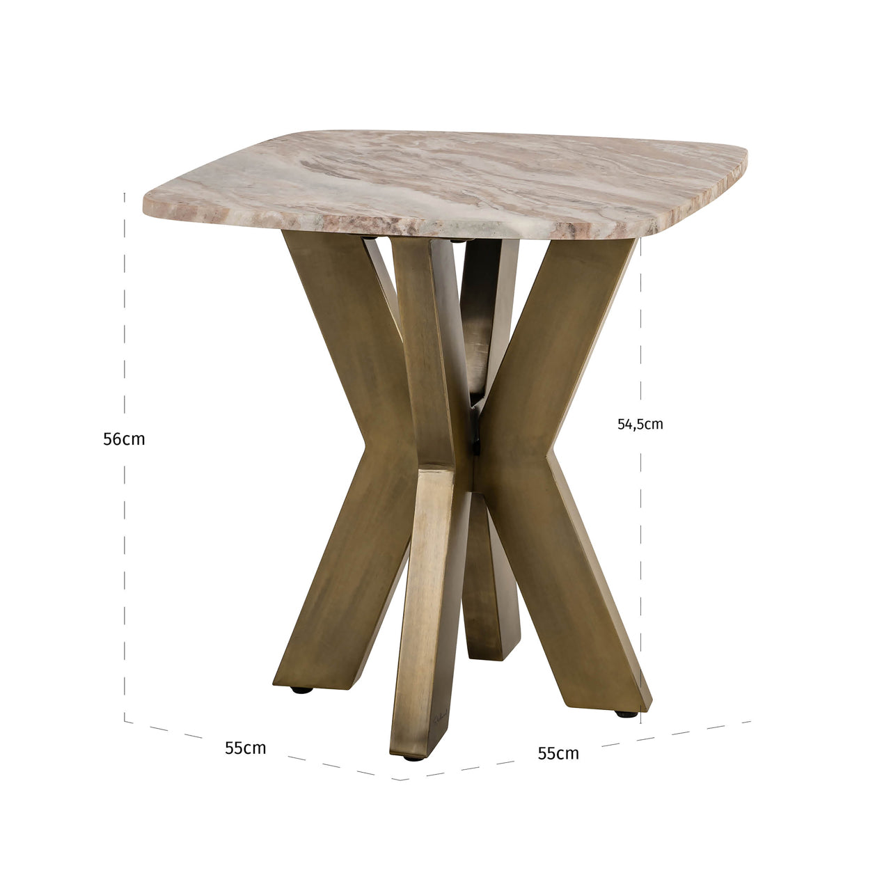 Bottega Blush Beige Marble End table by Richmond Interiors