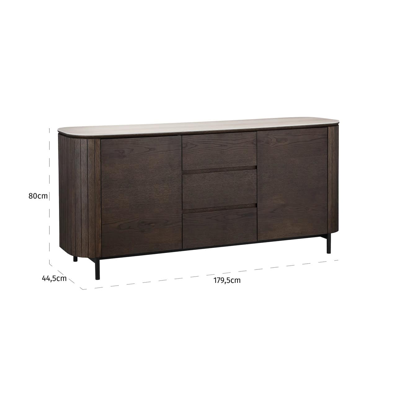 Ritz Brown Oak & Ceramic Top Sideboard by Richmond Interiors