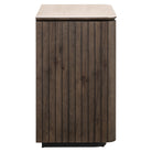 Ritz Brown Oak Veneer & Ceramic Top 3 Drawer Bedside Table by Richmond Interiors