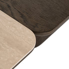 Nando Brown Oak & Travertine Ceramic Coffee Table Set of 2 by Richmond Interiors