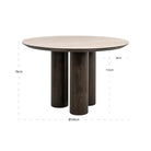 Ritz Brown Oak Veneer & Ceramic Top Round Dining Table - 120cm by Richmond Interiors