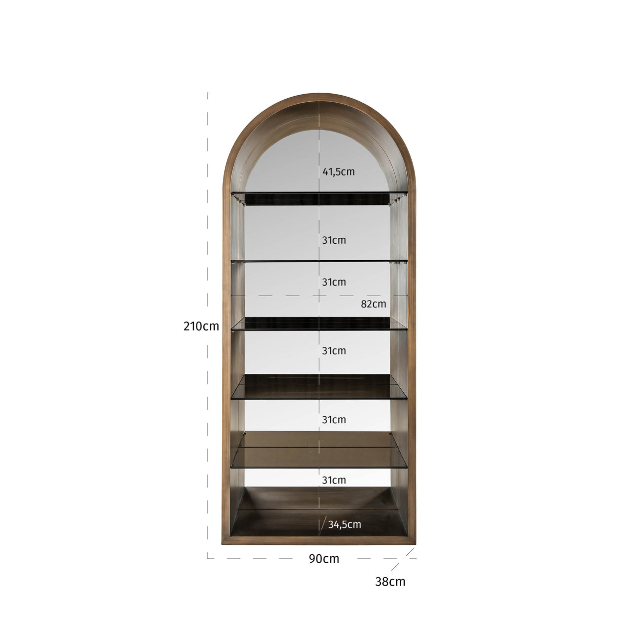 Display cabinet Bowic brushed gold by Richmond Interiors