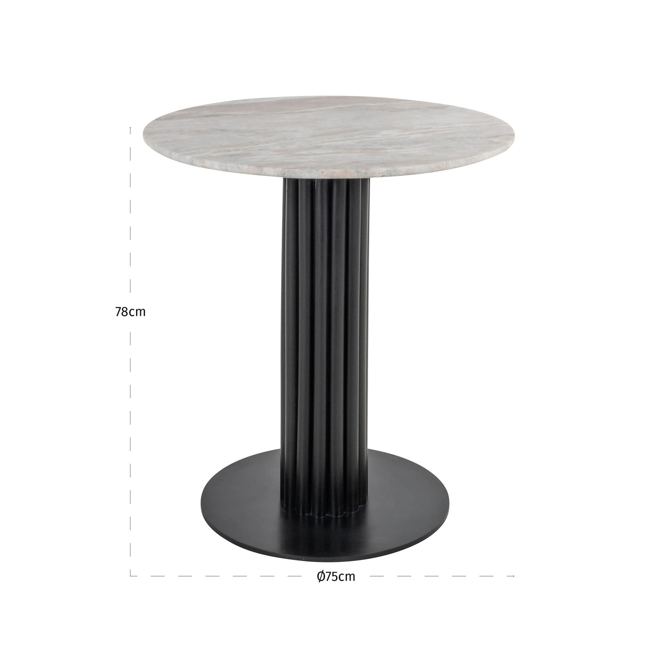 Bistro table Nyon Blush beige 75Ø by Richmond Interiors