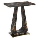 About Turn Side Table in Michelangelo Marble by Uttermost