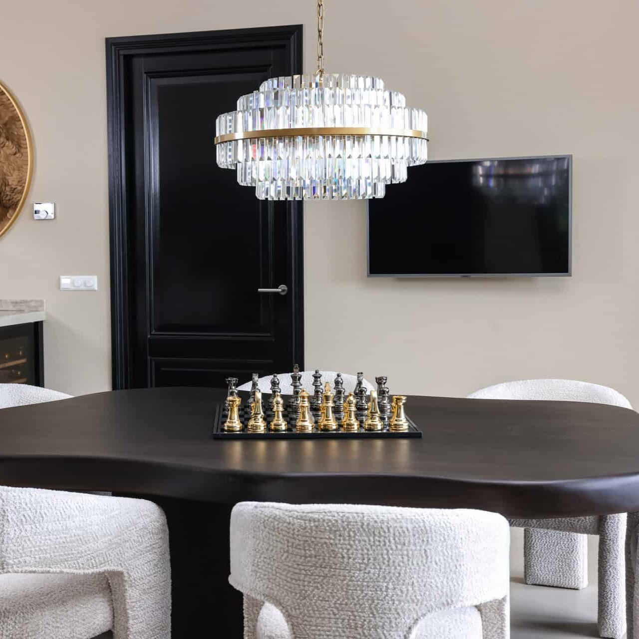 Desire Brushed Gold & Crystal Chandelier - Large by Richmond Interiors