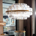 Desire Brushed Gold & Crystal Chandelier - Large by Richmond Interiors