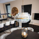 Desire Brushed Gold & Crystal Chandelier - Large by Richmond Interiors