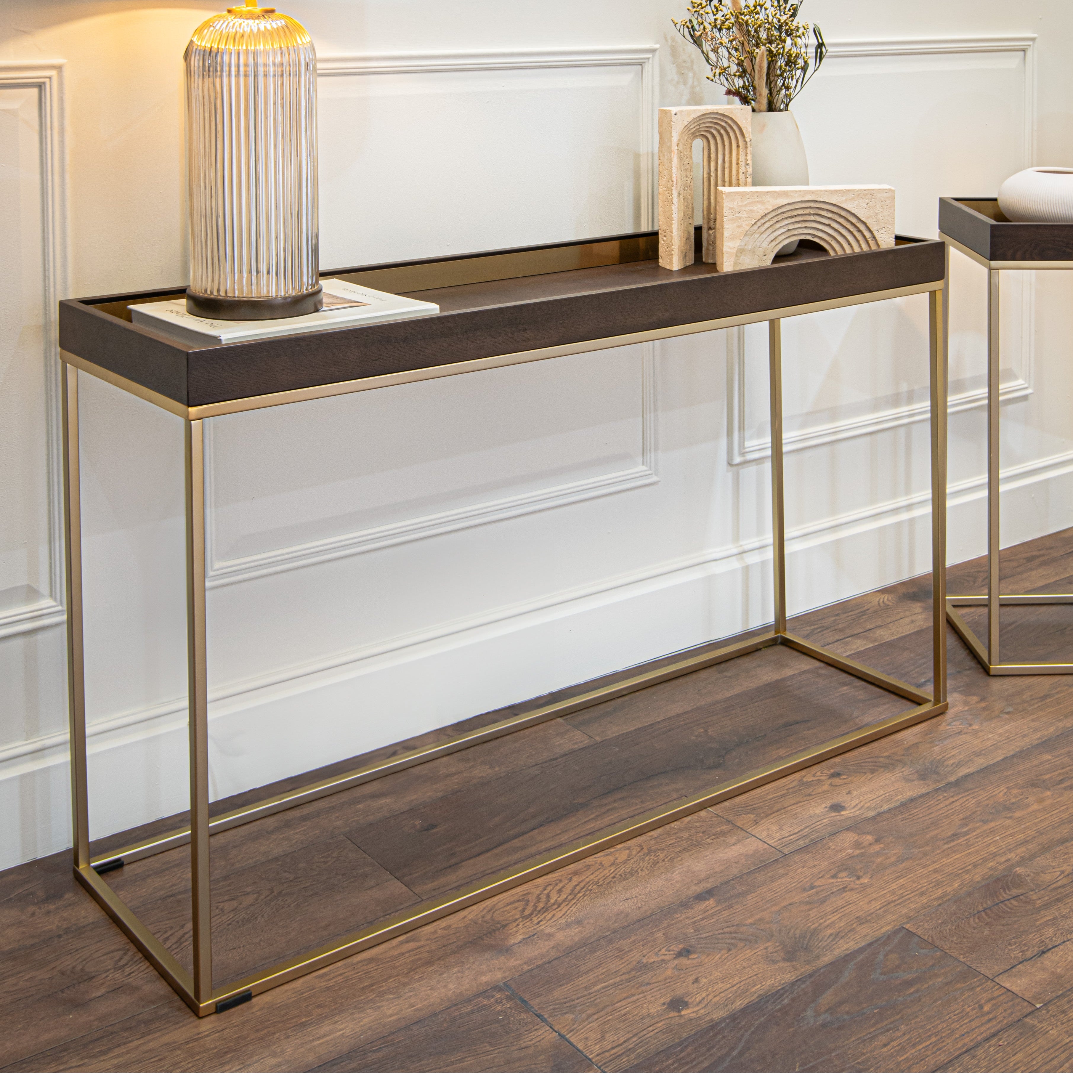Alyn Chocolate Finish Console Table by RV Astley