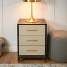 Arnaude Ceramic Grey & Chocolate Bedside Table by RV Astley