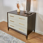 Arnaude Ceramic Grey & Chocolate Chest Of Drawers by RV Astley
