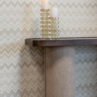 Willox Brown Oak & Beige Linen Console Table by Richmond Interiors