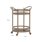 Hendricks Brass Brushed Gold Drinks Trolley by Richmond Interiors