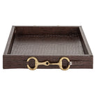 Banks Dark Brown Faux Leather Tray by Richmond Interiors
