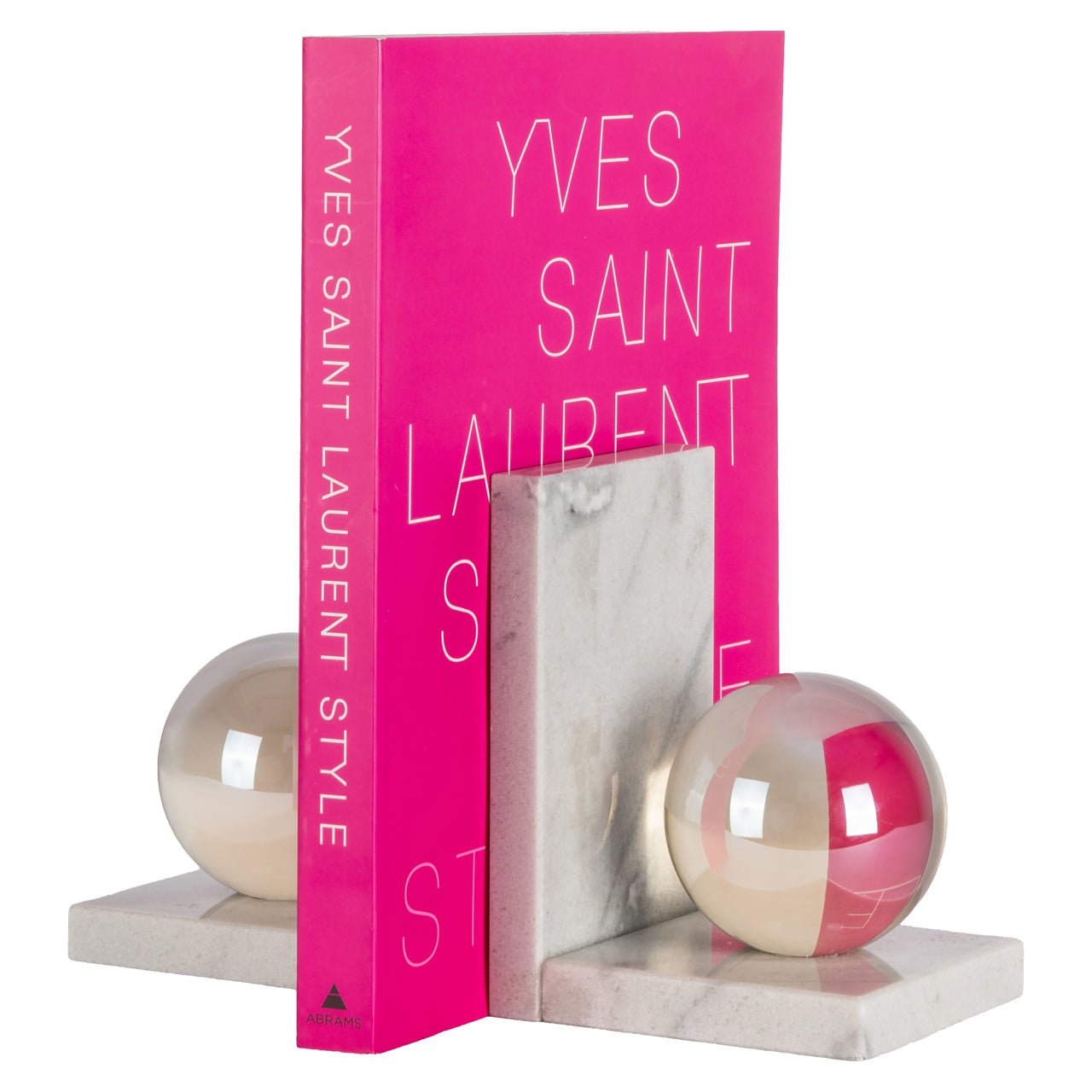 Lulu White Marble & Crystal Bookstands by Richmond Interiors