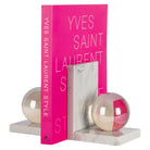 Lulu White Marble & Crystal Bookstands by Richmond Interiors