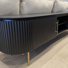 Lantine TV Media Unit Black Oak & Brass with Brass Handles & Legs by Tommy Franks