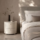 Sims Matte Beige Bedside Table by Tommy Franks