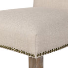 Beige Linen Mix Studded Edge Dining Chair Kensington