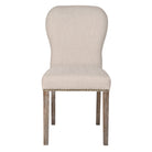 Beige Linen Mix Studded Edge Dining Chair by Kensington