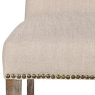 Beige Linen Mix Studded Edge Dining Chair by Kensington