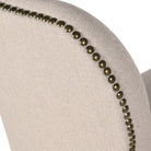 Beige Linen Mix Studded Edge Dining Chair by Kensington