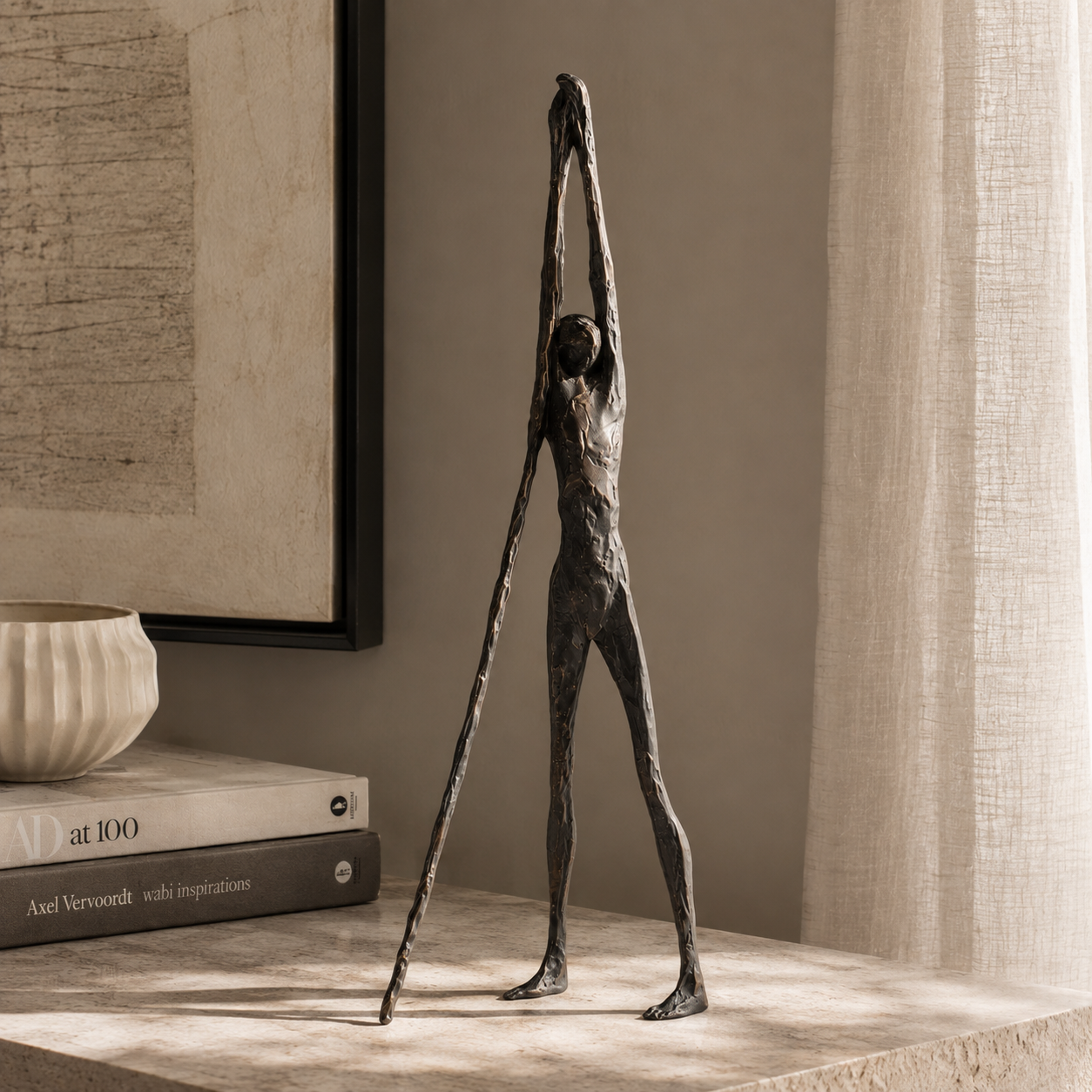 Abstract Dark Bronze Sculpture Liang & Eimil