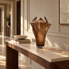 Aiora Glass Dark Brown Vase - Medium Light & Living