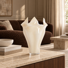 Aiora Glass Milky Cream Vase - Medium Light & Living