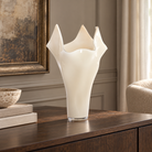 Aiora Glass Milky Cream Vase - Small Light & Living