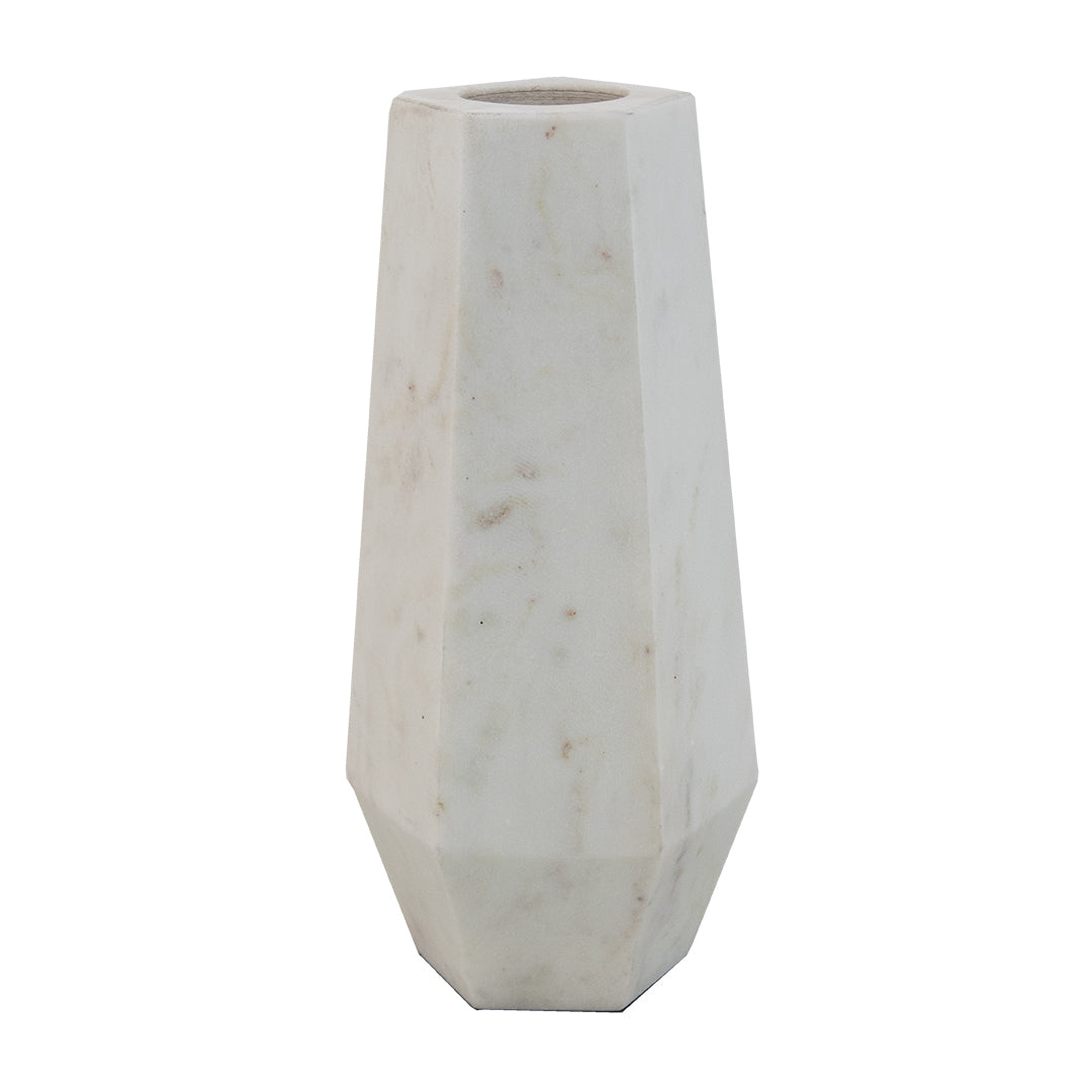 Alora Large White Marble Vase - 31cm by RV Astley
