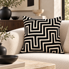 Amazing Black Maze Cut Velvet Cushion Paul Moneypenny
