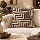 Amazing Chocolate Maze Cut Velvet Cushion Paul Moneypenny