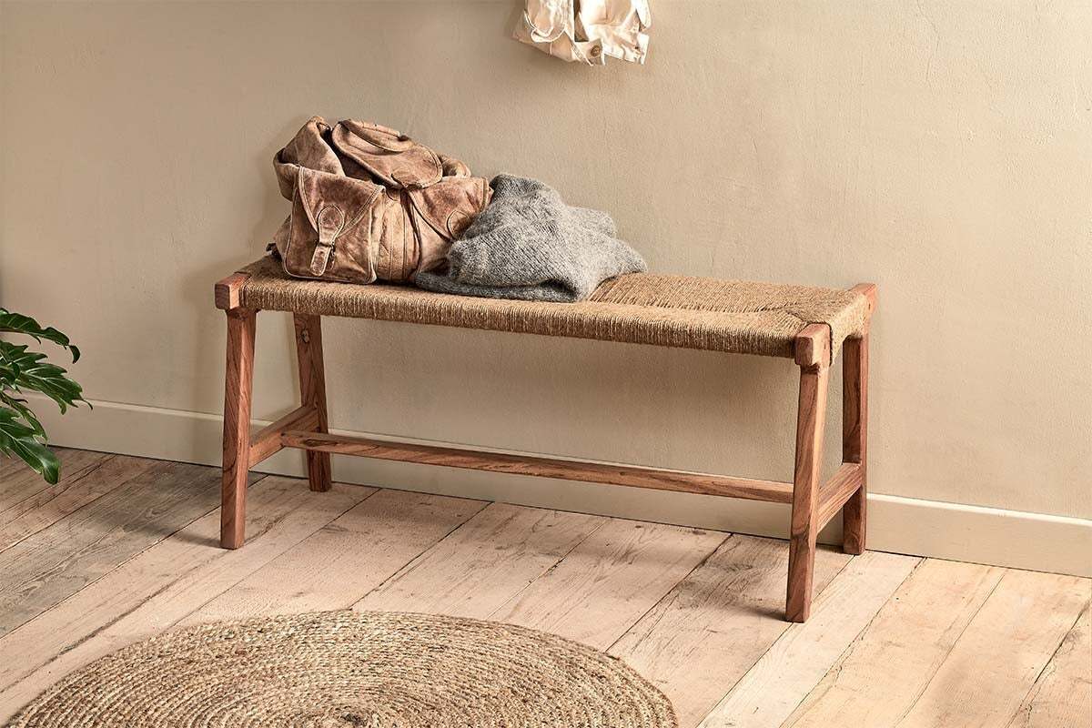 Amhara Acacia & Jute Woven Bench Decorum Interiors