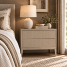 Amur Ceramic Grey Finish Wide Bedside Table RV Astley