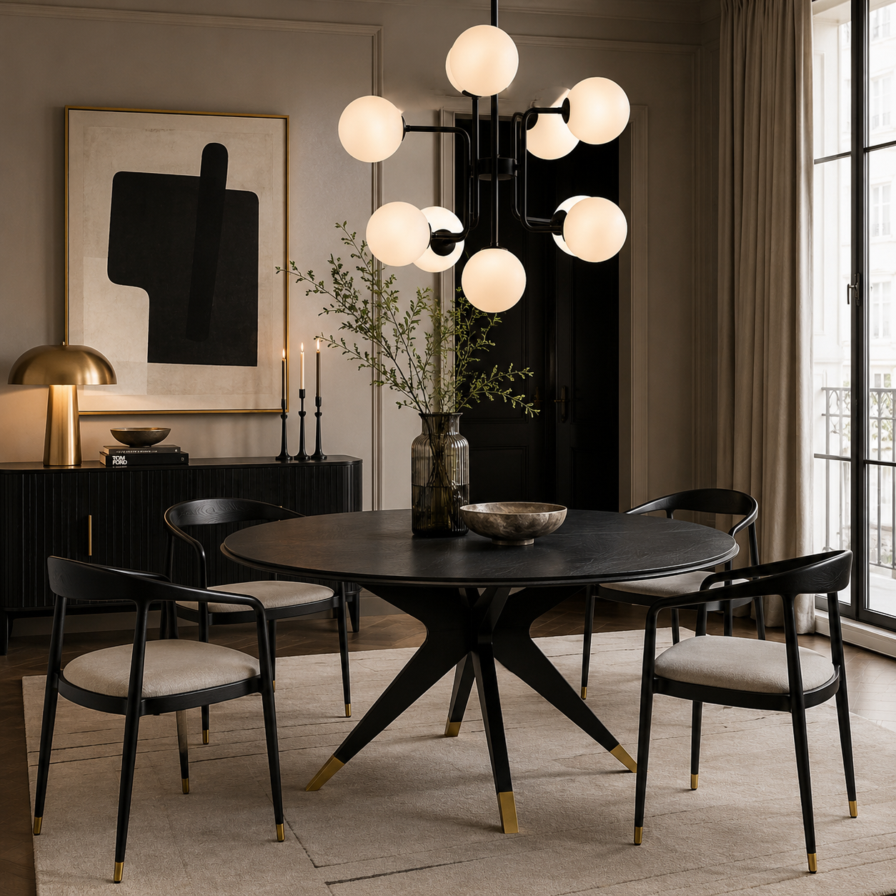 Anthology Wenge Oak Wood Round Dining Table 1500mm Liang & Eimil