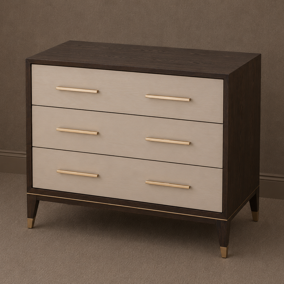 Arnaude Ceramic Grey & Chocolate Chest Of Drawers by RV Astley