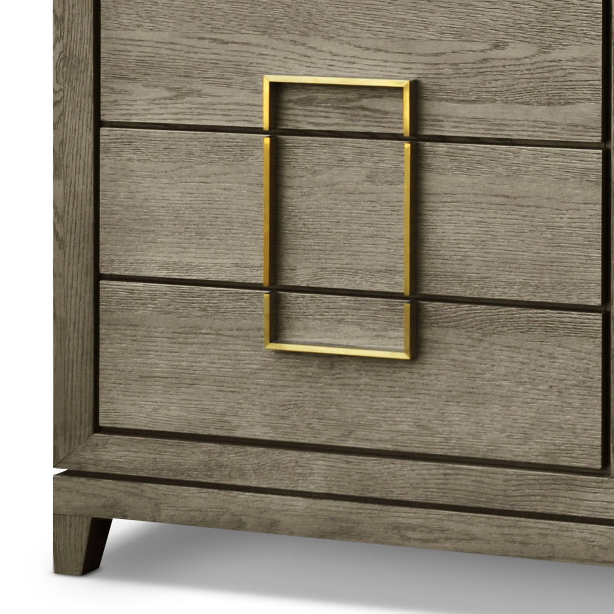 Lucca Grey / Taupe Oak 6 Drawer Gold Chest of Drawers by Berkeley Designs