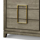Lucca Grey / Taupe Oak 6 Drawer Gold Chest of Drawers by Berkeley Designs