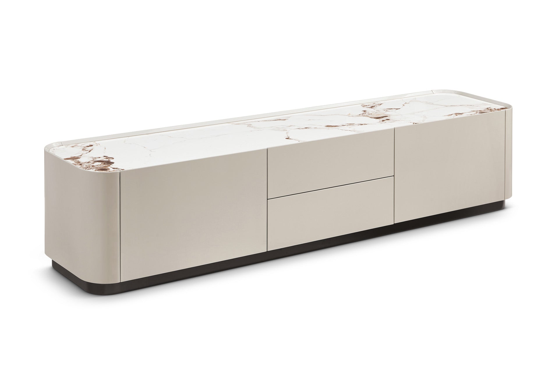 Shoreditch High Gloss Taupe & Ceramic Top Media Unit by Berkeley Designs