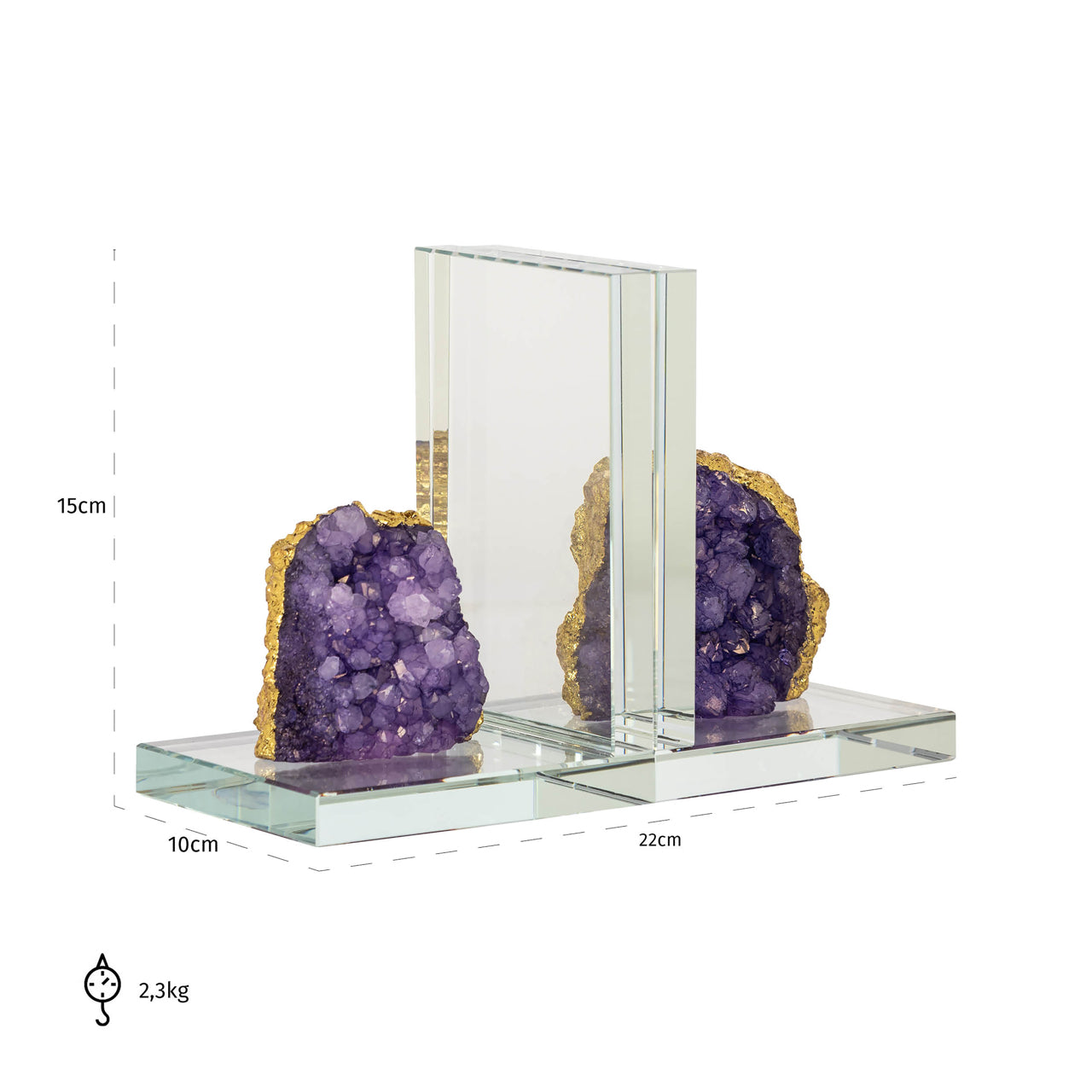 Agate & Crystal Bookends by Richmond Interiors