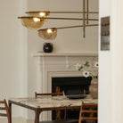 River Brushed Antique Brass Pendant Light with Amber Glass by Heathfield & Co