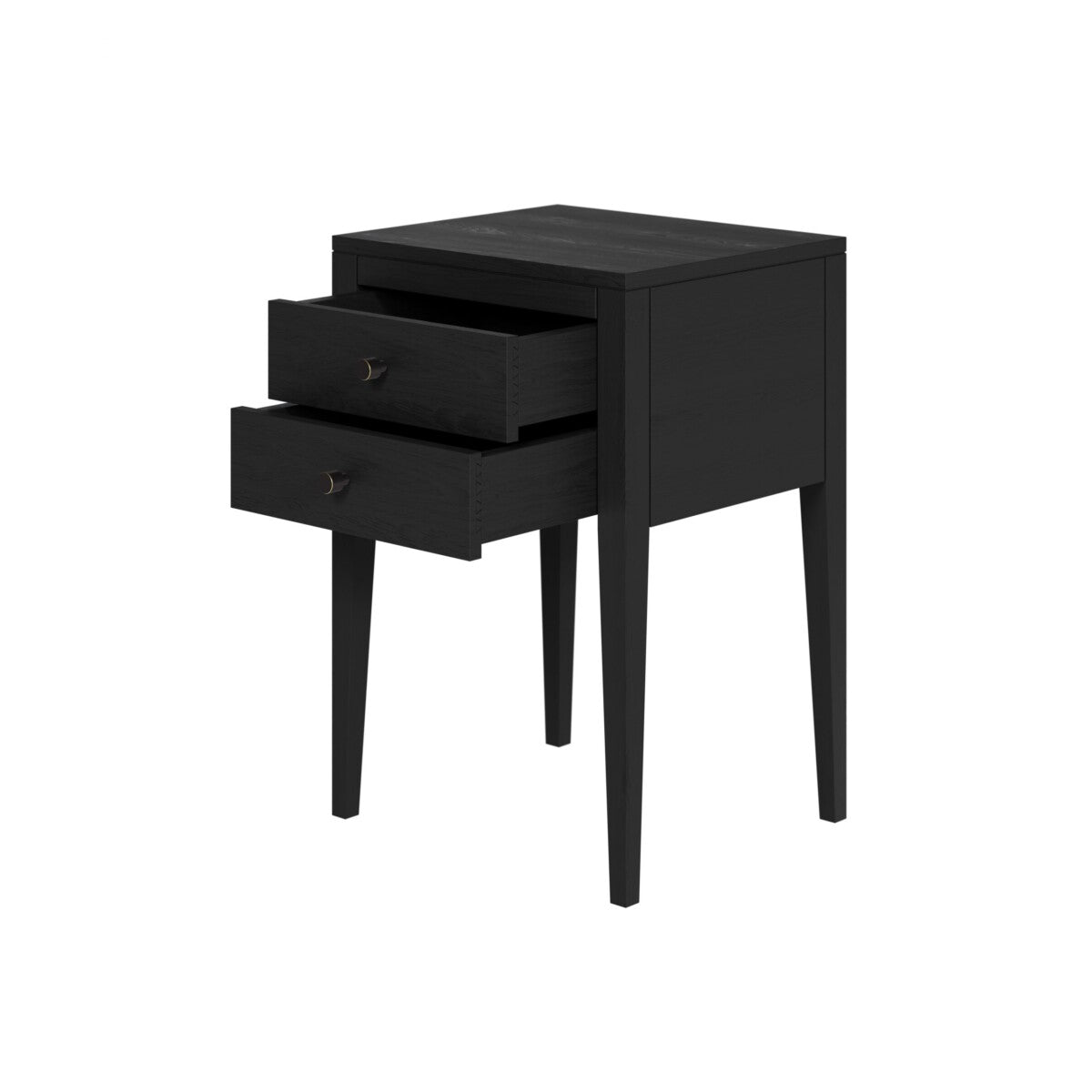 Radford 2 Drawer Bedside Table - Black by D.I. Designs