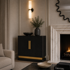 Belmond Wenge Oak Wood & Polished Brass Sideboard by Liang & Eimil
