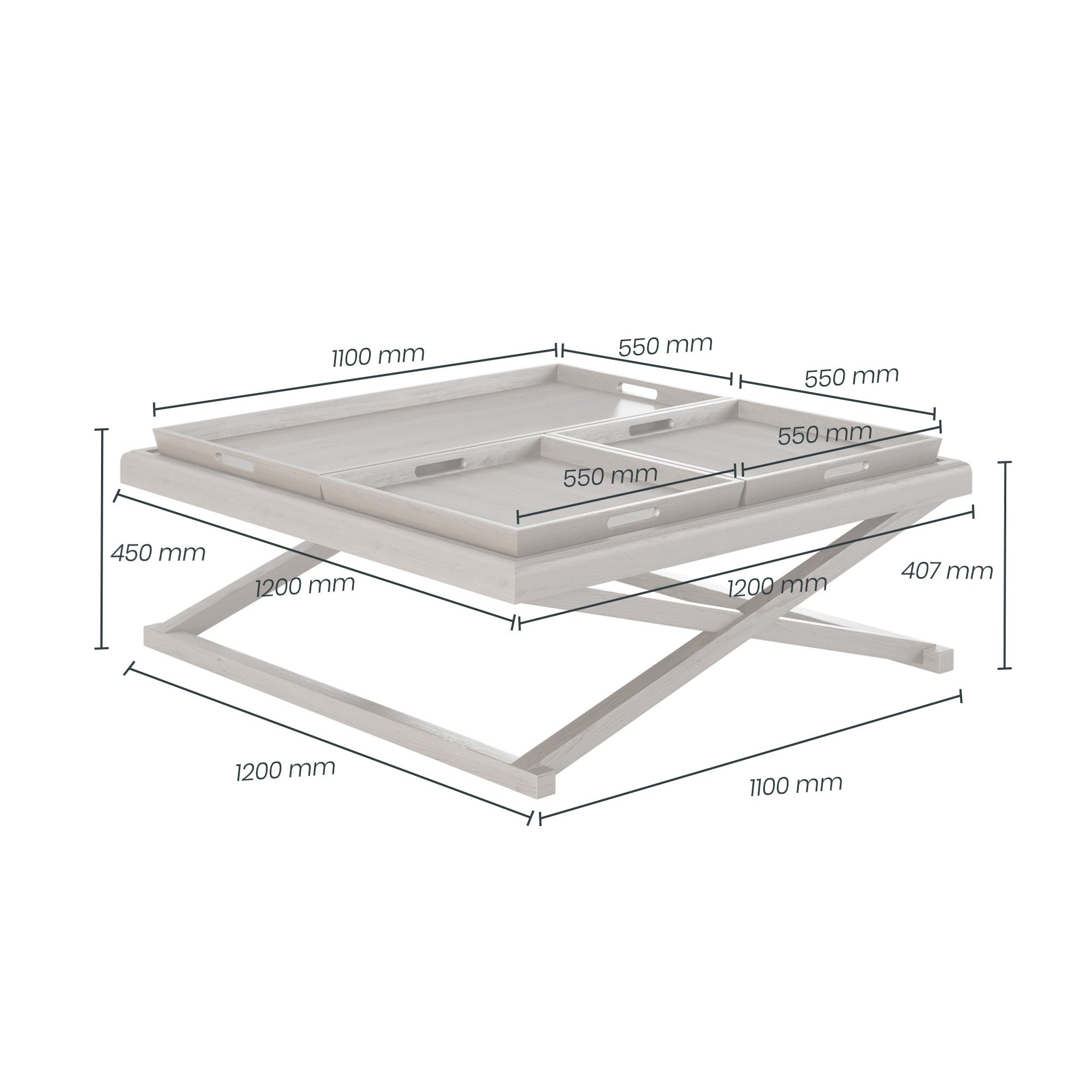 Bentley Coffee Table - Grey Aged Oak by D.I. Designs