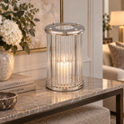 Bethany Large Glass & Nickel Hurricane Candle Holder by Liang & Eimil