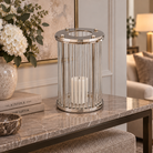 Bethany Large Glass & Nickel Hurricane Candle Holder by Liang & Eimil
