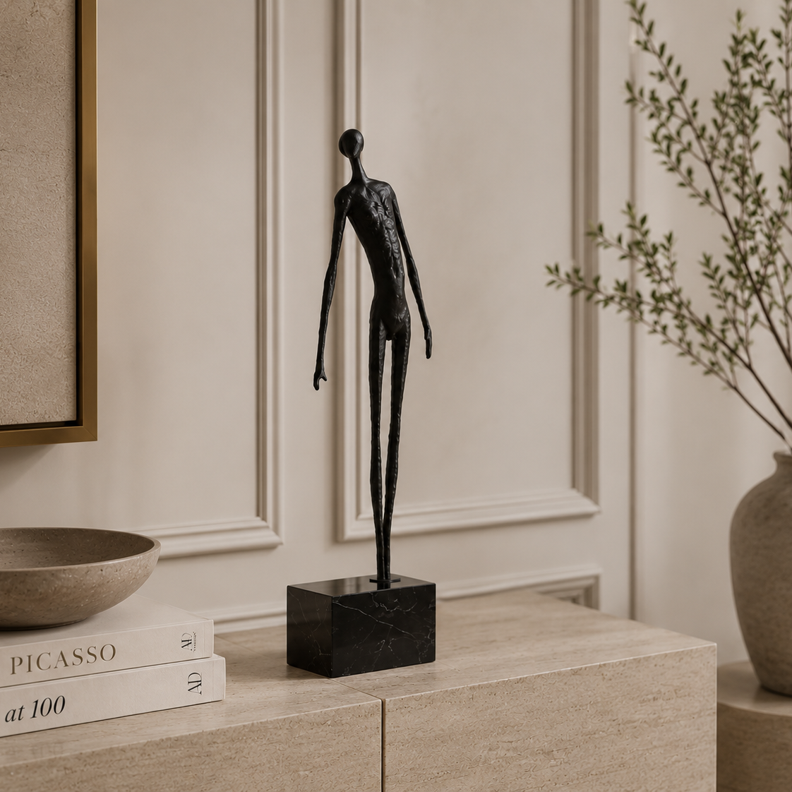 Boyton Marble & Black Metal Sculpture by Liang & Eimil